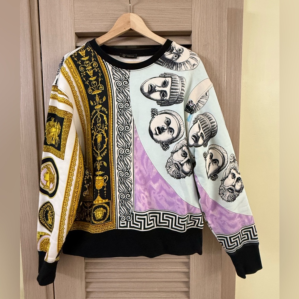 AuthenticVersace Multicolor Graphic Unisex Sweater Sweatshirt